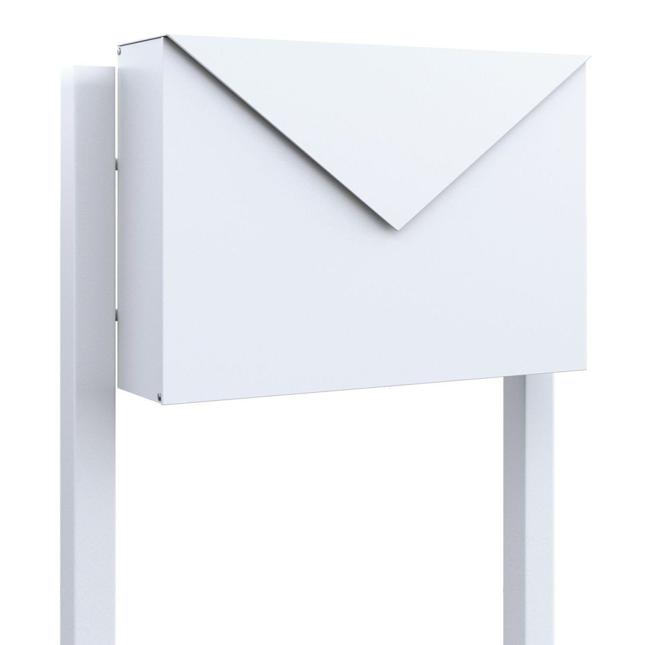 Bravios Briefkasten Standbriefkasten Letter Weiß