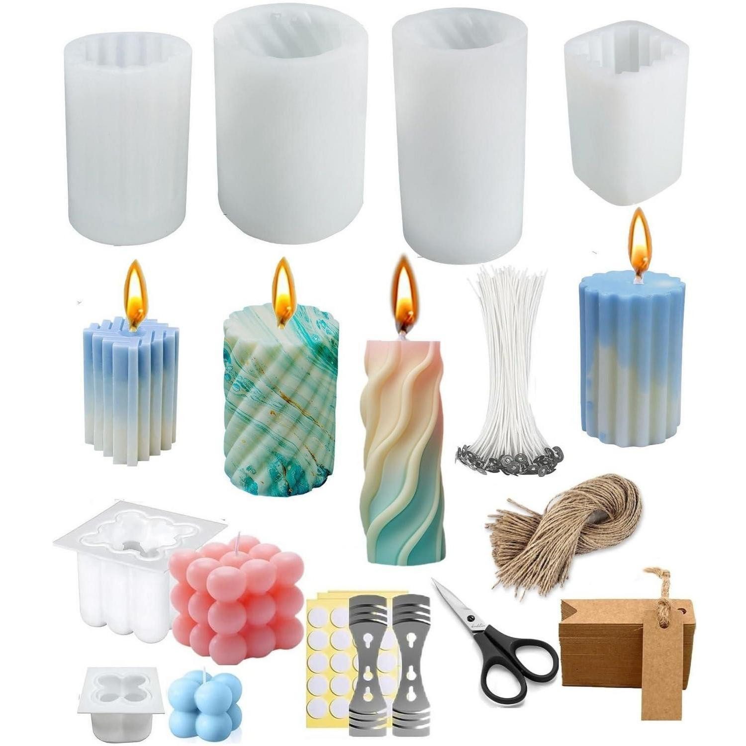 LuxusKollektion Silikonform Kerzenform Silikon Set 3D 3 Stile
