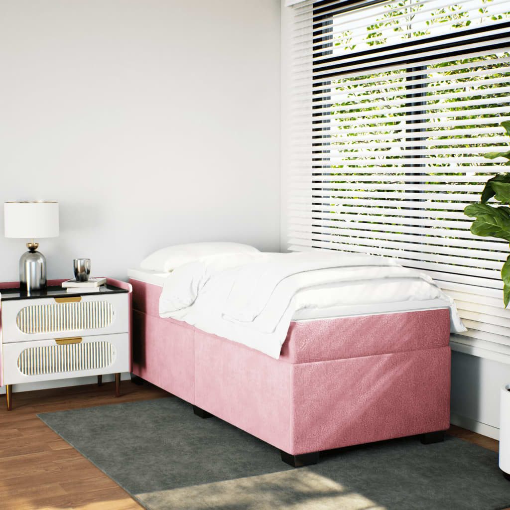 vidaXL Bett Boxspringbett mit Matratze Rosa günstig online kaufen