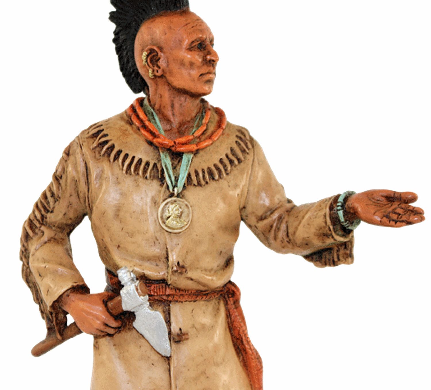 Castagna Dekofigur Skulptur Figur Black Hawk Häuptling Fox H 23 cm Limitierte Kollektion