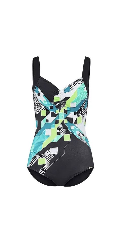 Sunmarin Badeanzug Badeanzug SCHWARZ/MULTICOLOR