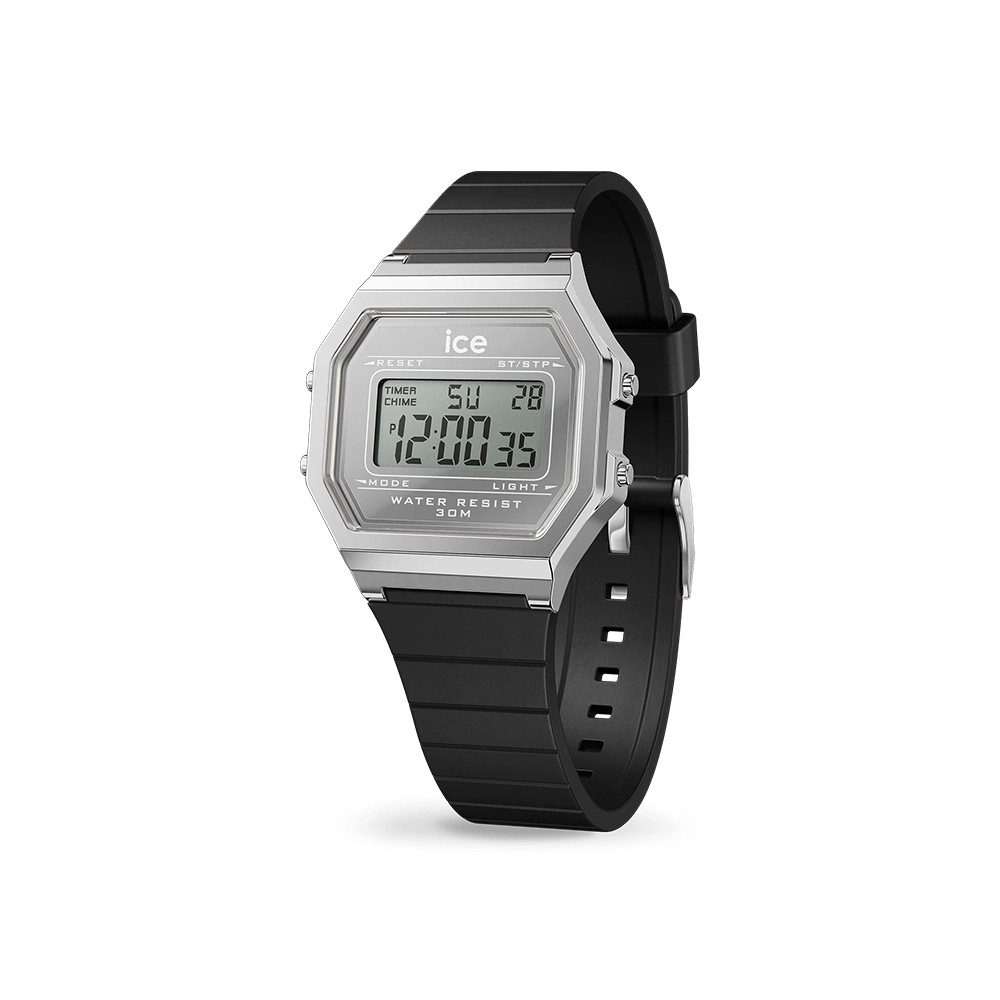ice-watch Digitaluhr Ice-Watch Ice Digit Retro Metal Silver Mirror Black (S) 022735, Ice-Watch Ice Digit Retro Metal Silver Mirror Black (S)