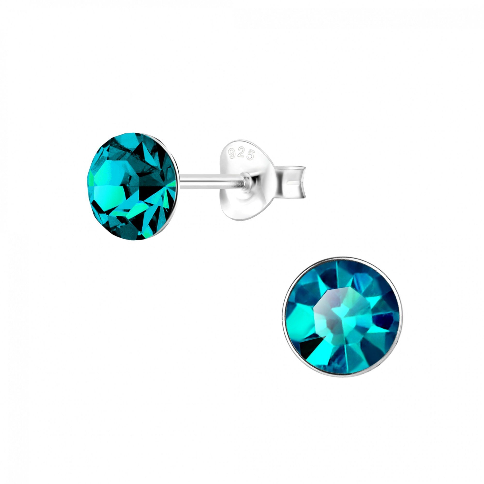 Paar Ohrstecker KRISTALL 6 mm I blue-zircon, 2-tlg.