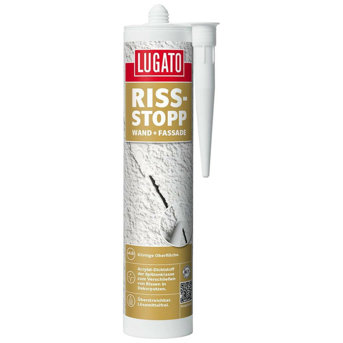 Lugato Dichtstoff Riss-Stopp Wand + Fassade, (Einzeln, für Innen & Außen), überstreichbar, schwindarm & haftstark