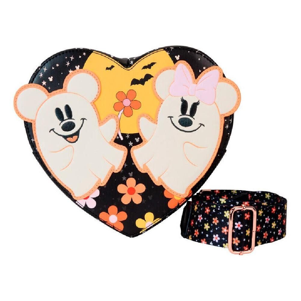 Loungefly Schultertasche Disney Mickey & Minnie Floral Ghost Schultertasche