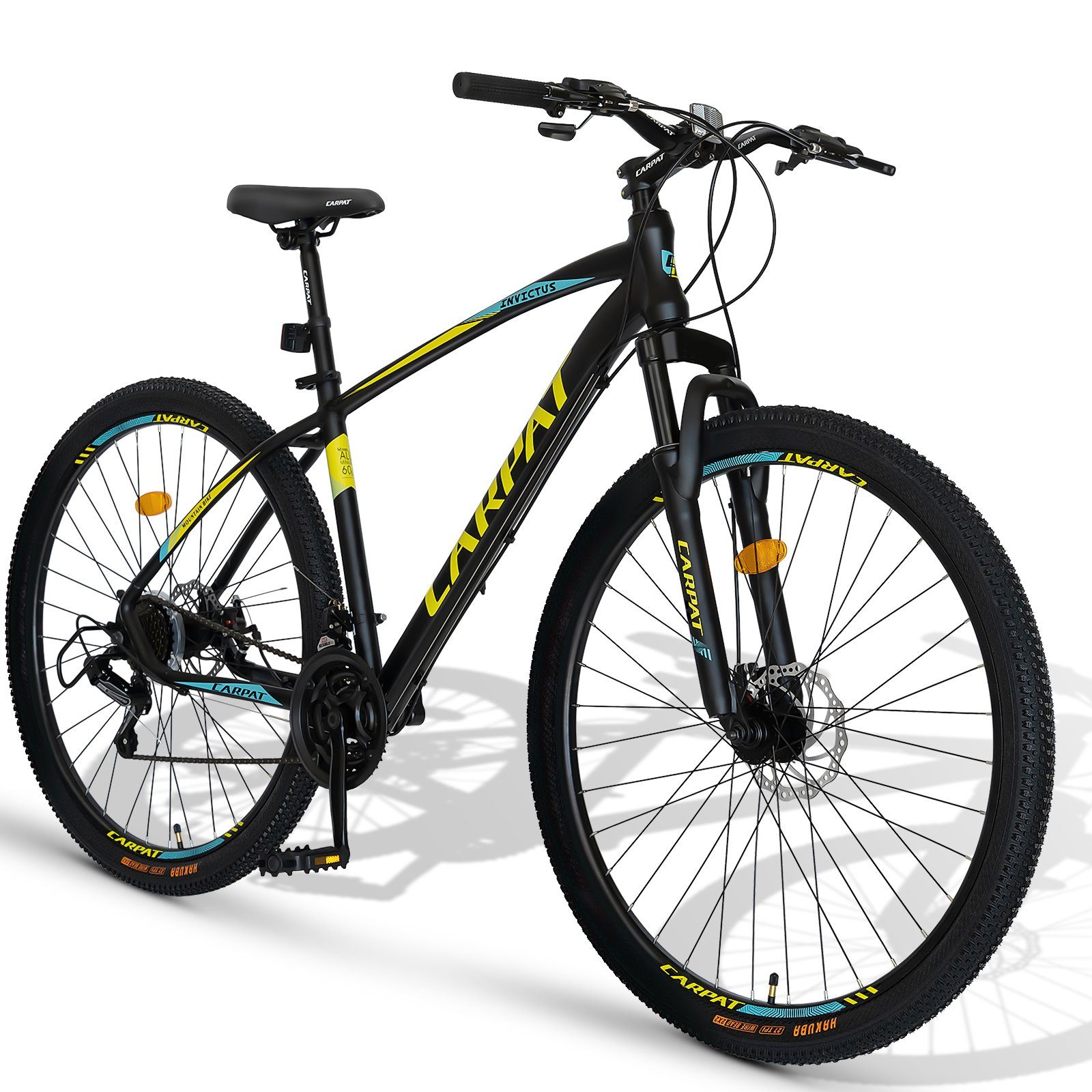 CARPAT SPORT Mountainbike 27.5 29 Zoll Alu-Rahmen Pro MTB für Herren, Damen, Mädchen und Jungen, 21 Gang Shimano, Kettenschaltung, (Alu-Rahmen, mechanisch Scheibenbremse, Set), Hardtail Fahrrad, Jugendfahrrad