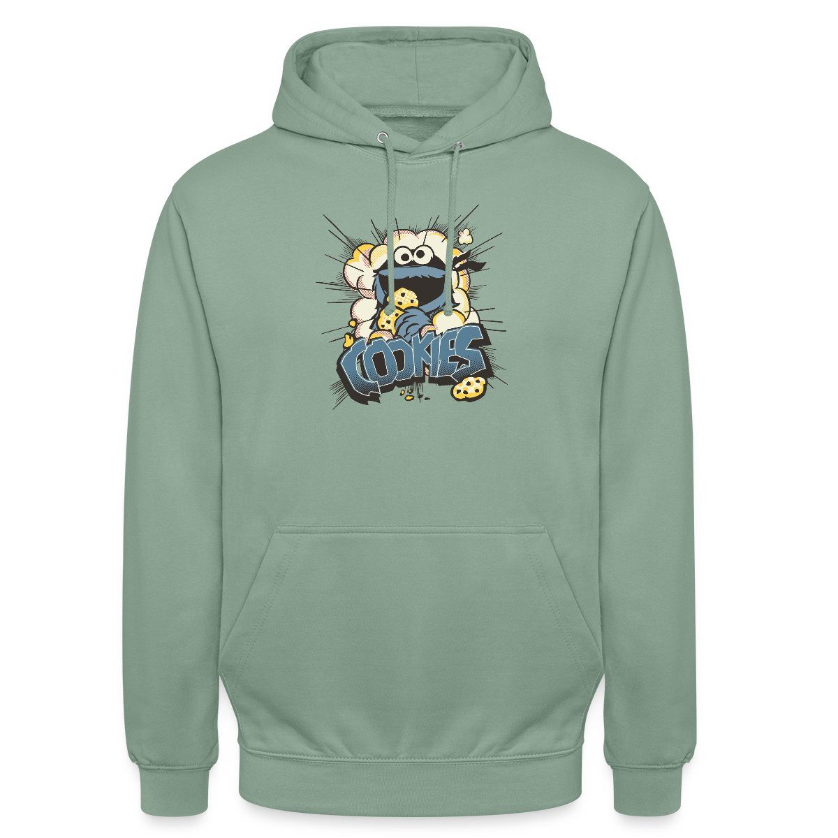 Spreadshirt Hoodie Sesamstraße Design Mit Krümelmonster Und Cookies Unisex Hoodie (1-tlg)