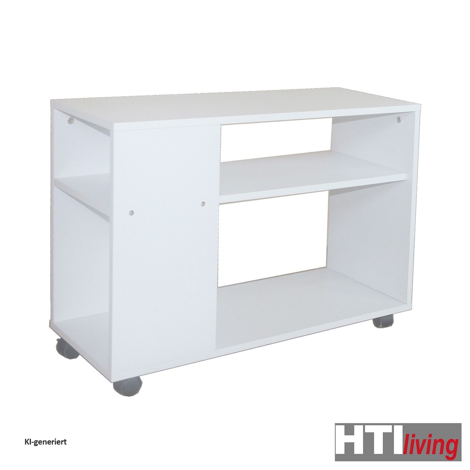 HTI-Living Beistelltisch Beistelltisch auf Rollen Thekla Weiß (Stück, 1-St., 1 Beistelltisch), Rollregal mit 2 Fächern