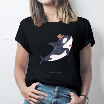 Mr. & Mrs. Panda T-Shirt Orca Zylinder - Schwarz - Geschenk, Jubiläum, Feier, Sprüche, Meer, P (1-tlg)