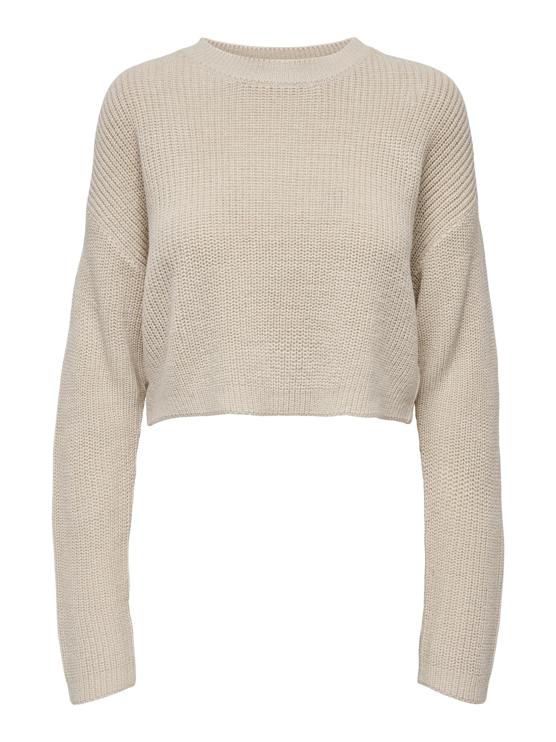 CROPPED L/S Pumice Strickpullover ONLY KNT ONLMALAVI PULLOVER NOOS Stone