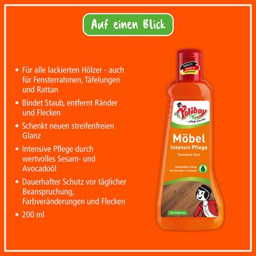 poliboy Möbel Intensiv Pflege - 375 ml - Möbelreiniger (zur Reinigung, Pflege und Schutz von Möbeln - Made in Germany)