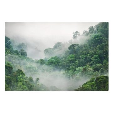 Bilderdepot24 Leinwandbild Wald Natur Modern Dschungel Nebel grün Bild auf Leinwand Groß XXL, Bild auf Leinwand; Leinwanddruck in vielen Größen