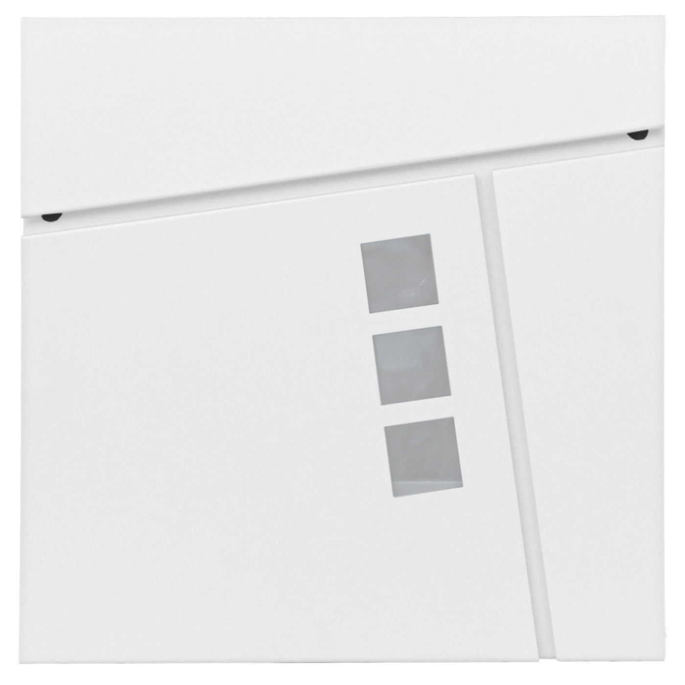 Front Wandbriefkasten Inkl. weiß Sichtfenstern, MCW-B29, Schlüsseln 2 mit MCW Mit Zeitungsfach, 3