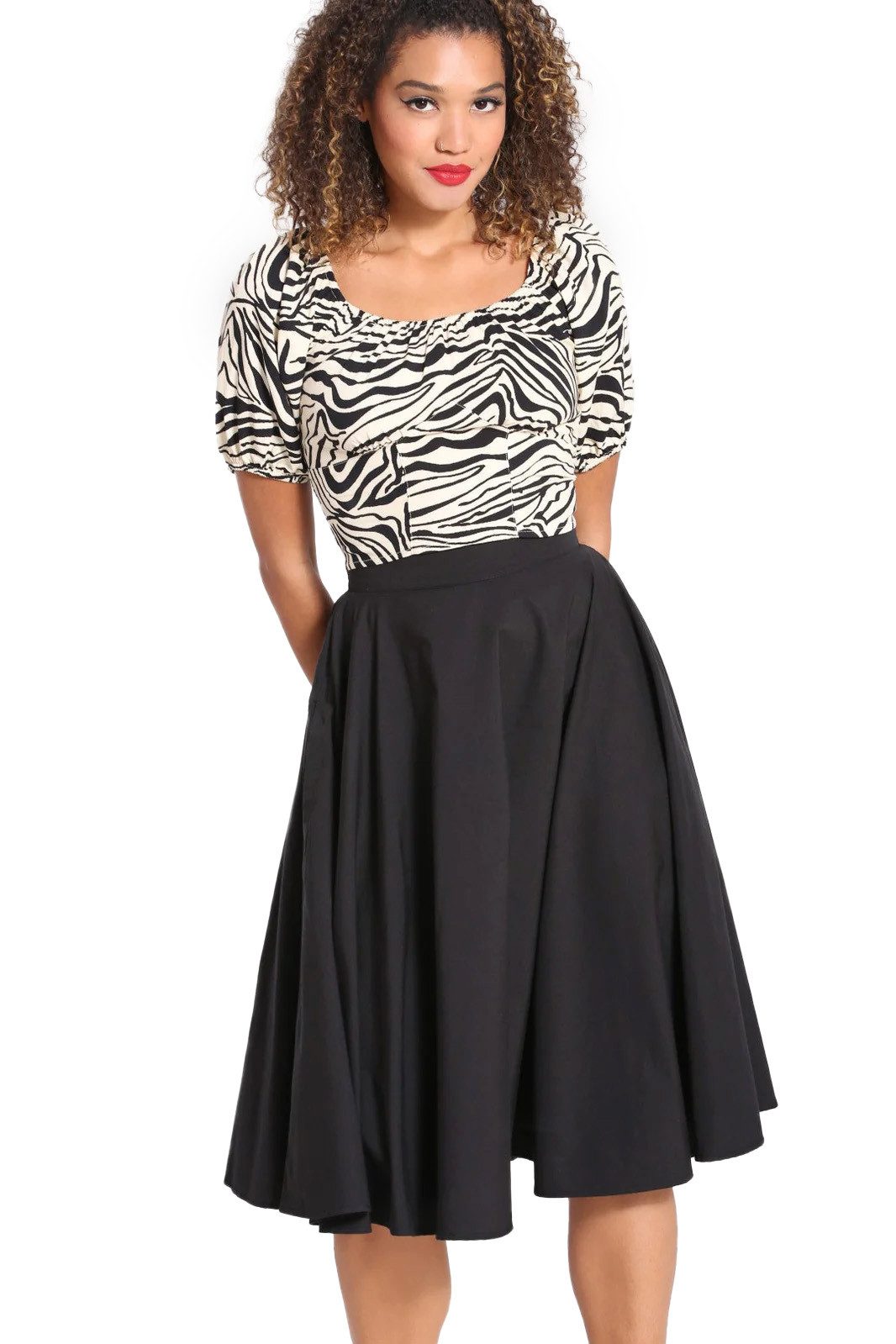 A-Linien-Rock Abi 50's Skirt Schwarz