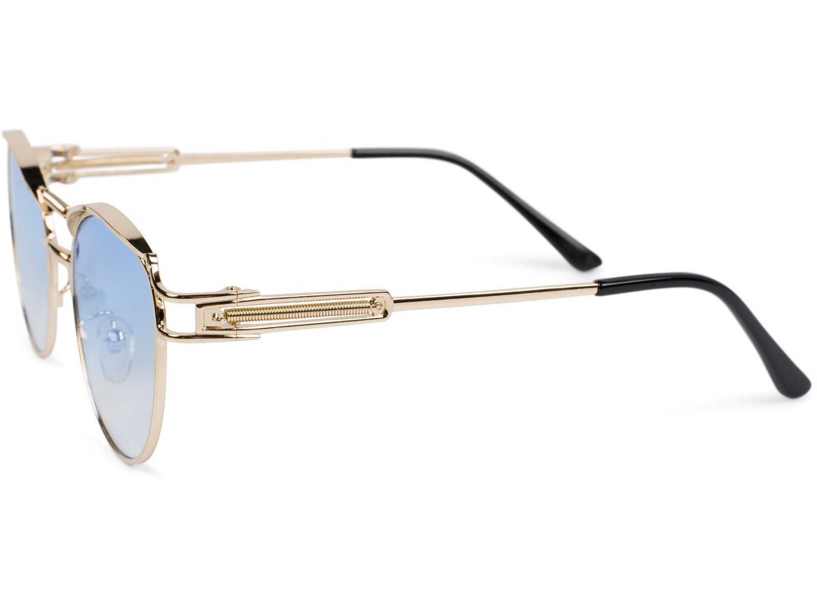 styleBREAKER Sonnenbrille Panto Sonnenbrille mit Federn (1-St) Verspiegelt