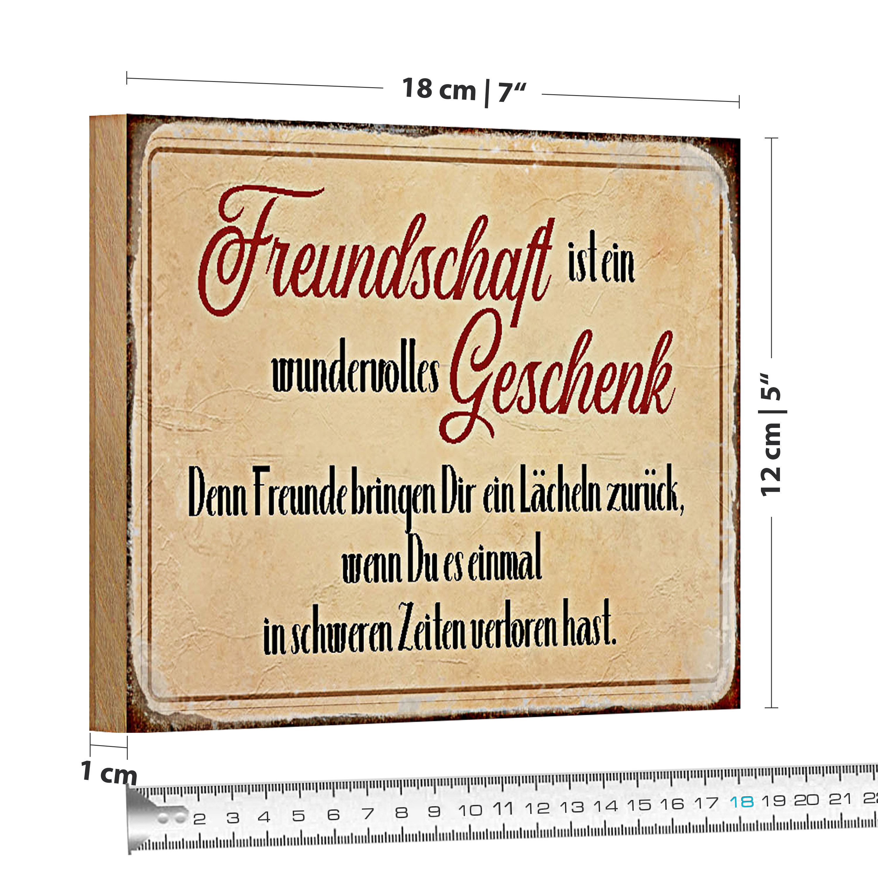 Roomando Holzbild Spruch 18x12cm Freundschaft ist günstig online kaufen