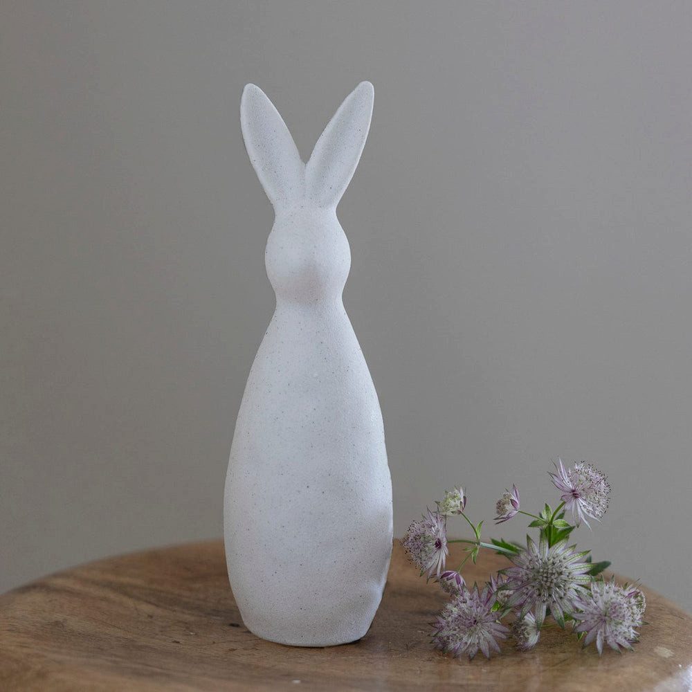 Storefactory Dekoobjekt Osterhase Dekofigur Hase Arne in weiß aus strukturierter Keramik
