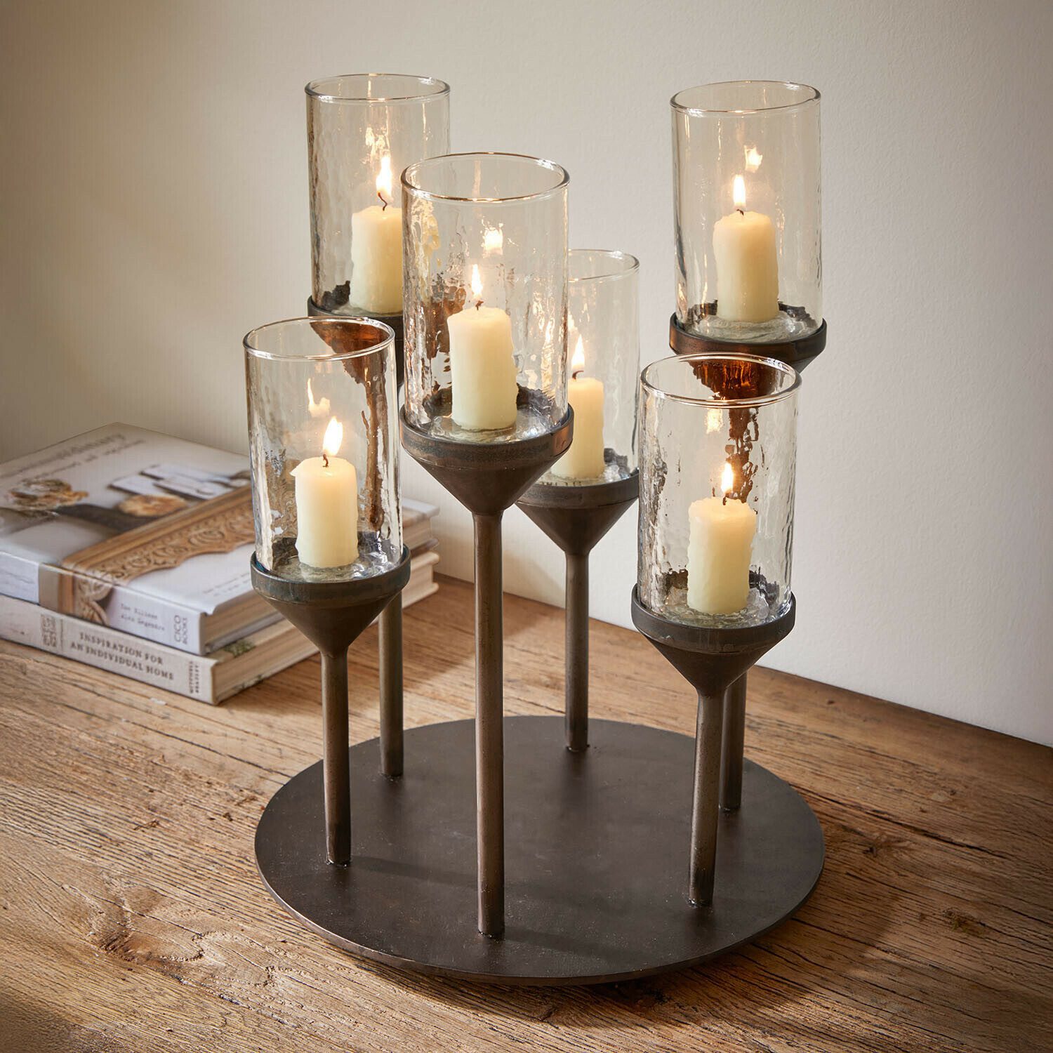 Mirabeau Kerzenständer Kerzenständer Lunnette antikbraun/klar
