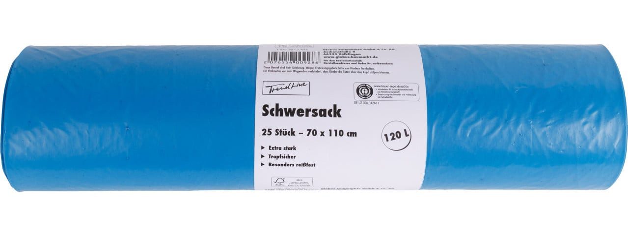 Trend Line Müllbeutel Trendline Müllsack 120 L, 35 mµ, blau, 25 Stück