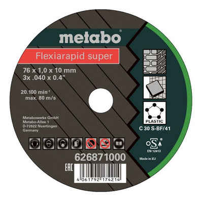 metabo Trennscheibe, Ø 76 mm, Flexiarapid Super 76 x 1 x 10 mm Universal
