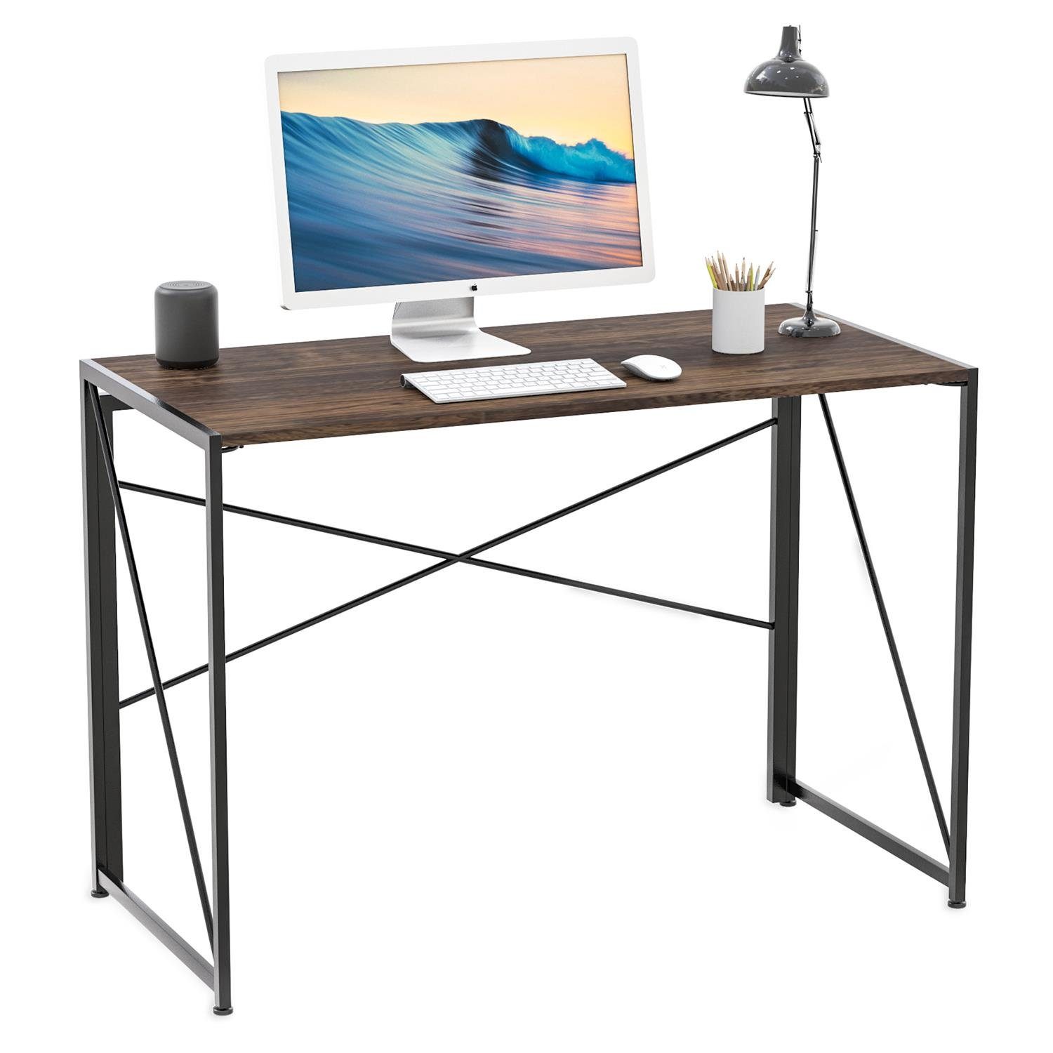 Intirilife Schreibtisch, Computer Schreibtisch - faltbarer Größe Tisch 100x50x75cm Arbeits