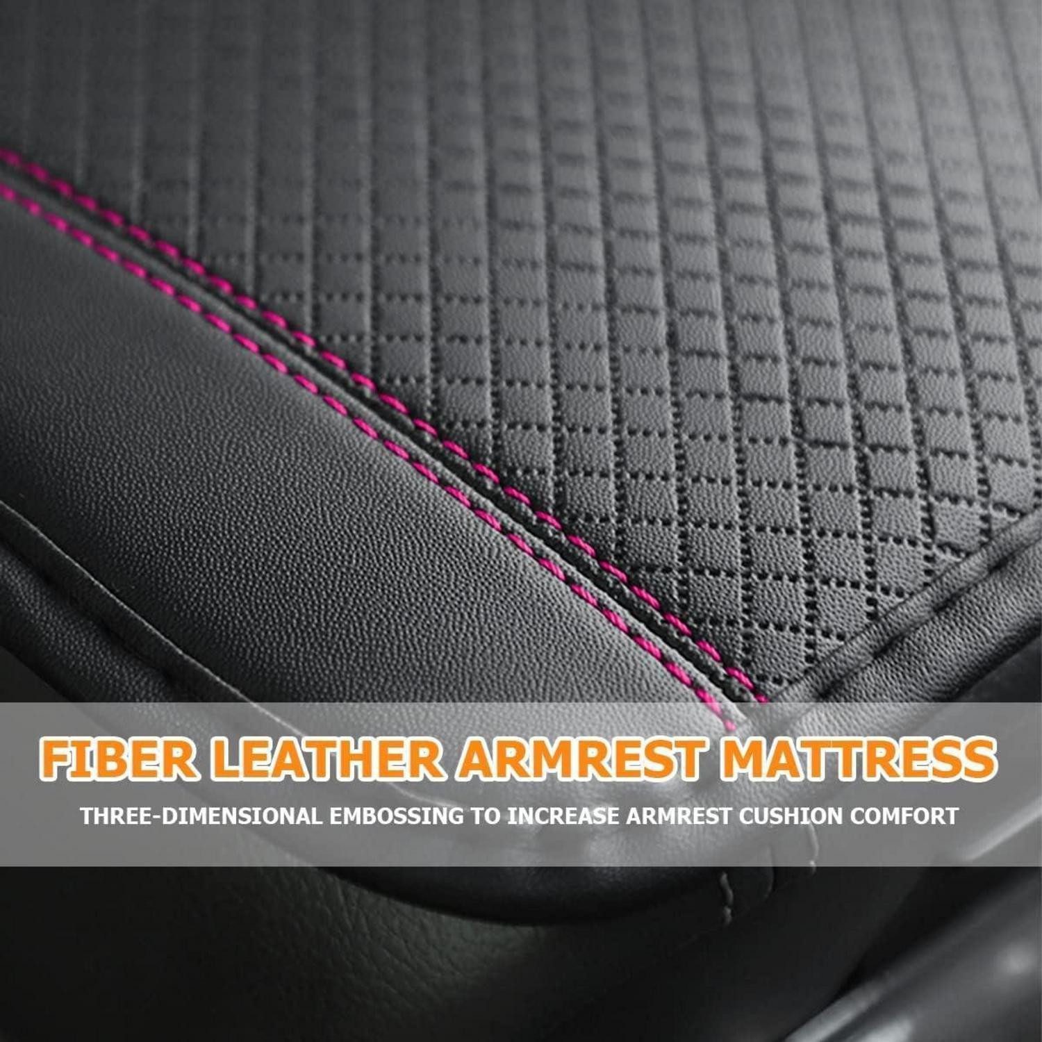 LuxusKollektion Armlehne Armlehnenkissen Leder Bezug Mittelkonsole Autositze SUVs Schwarzrosa