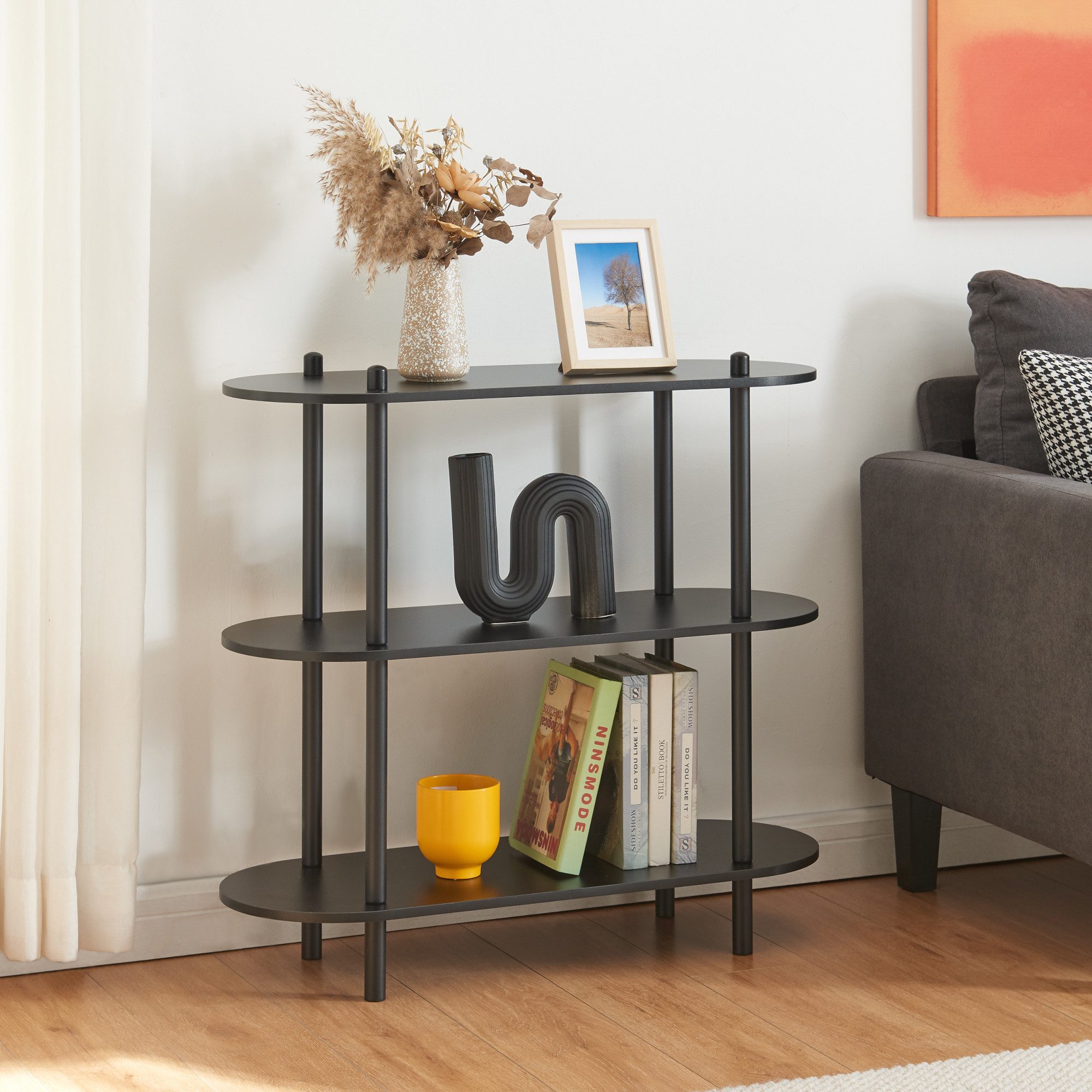 en.casa Bücherregal, »Øvre« 76,5x80x30 cm 3 günstig online kaufen