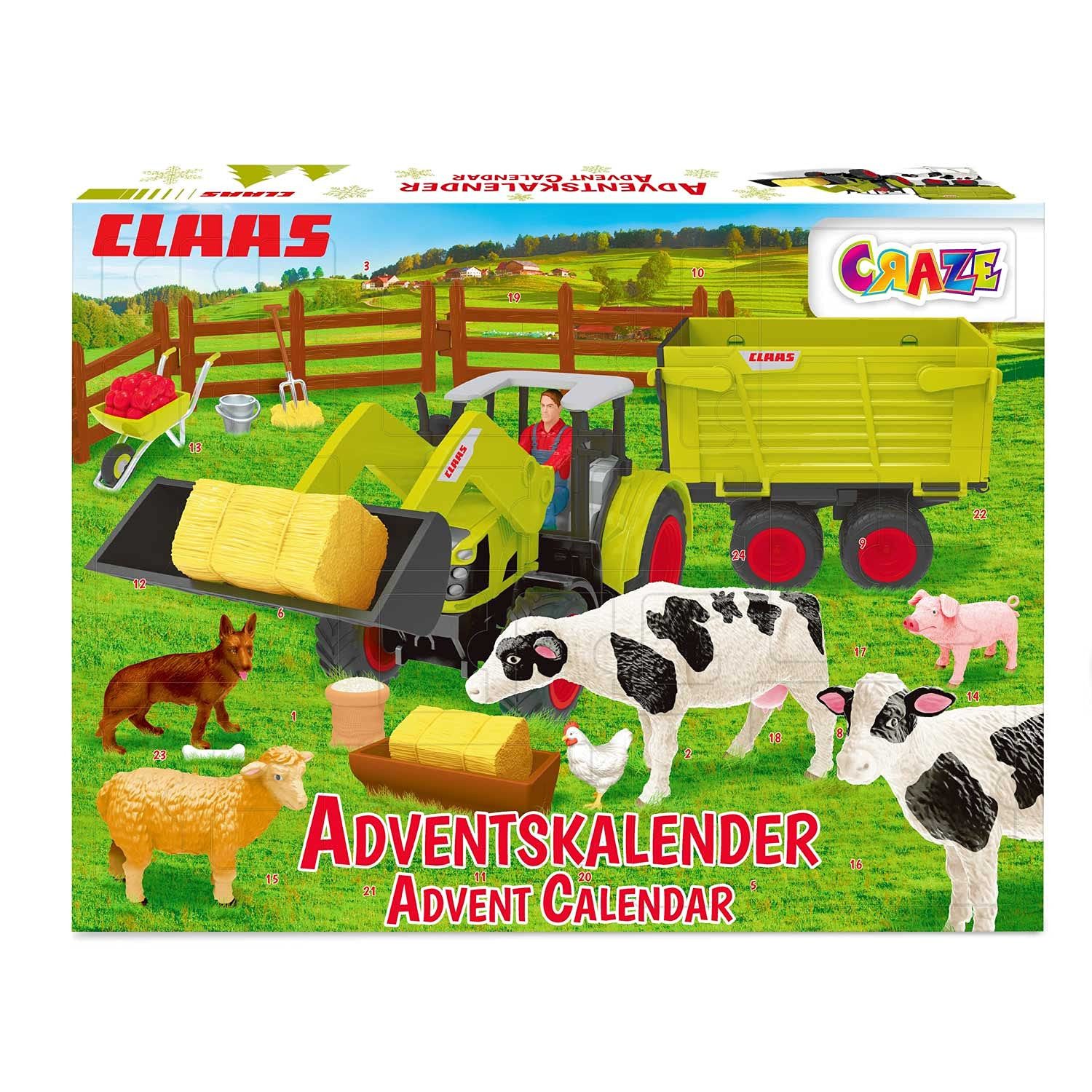 CRAZE Spielzeug-Adventskalender Adventskalender Kinder CLAAS Spielzeug Adventskalender XXL Edition