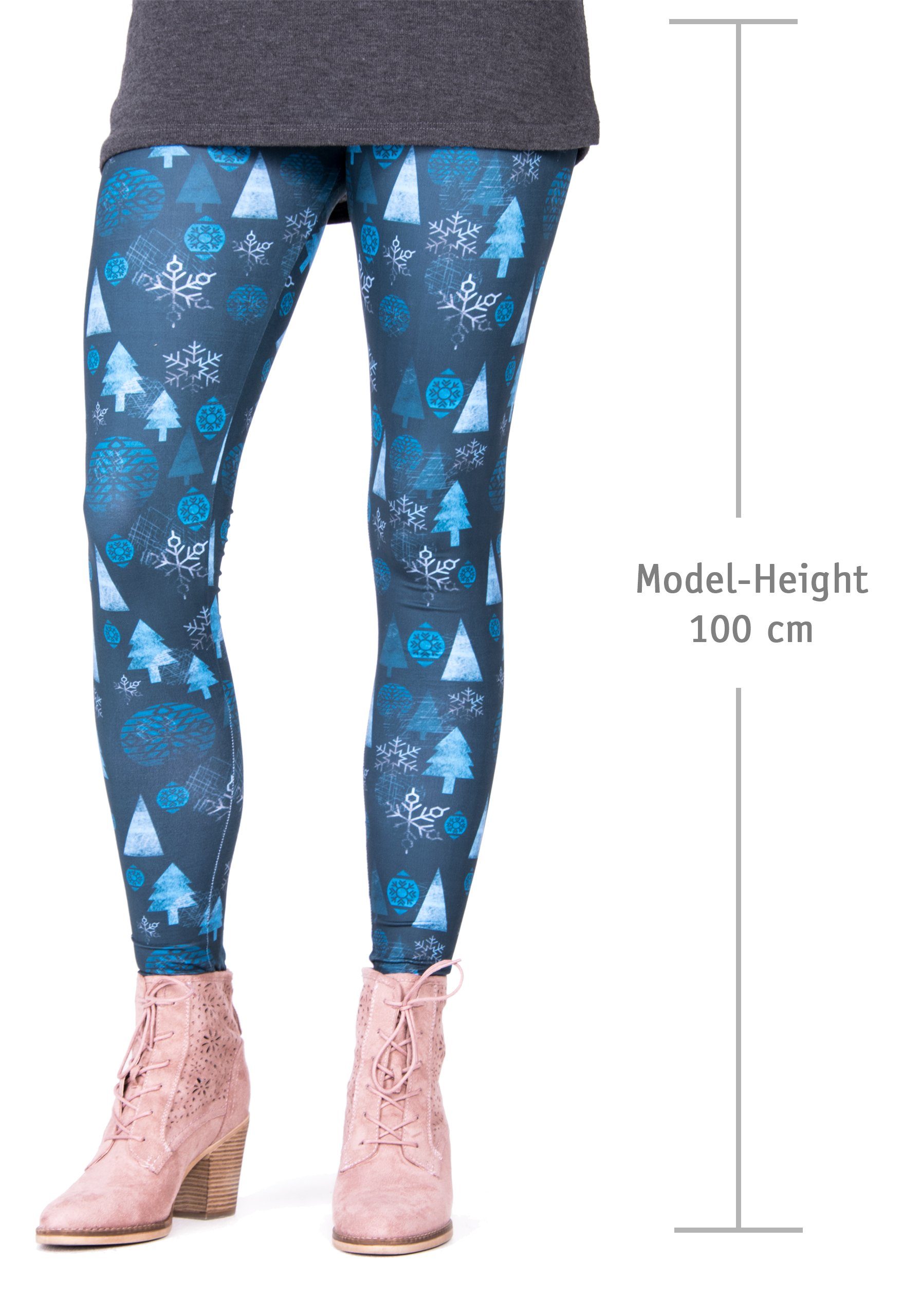 (D08) Winter in Motiven verschiedenen cosey Leggings Symbole Christmas-Line XS-L) Leggings (Einheitsgröße