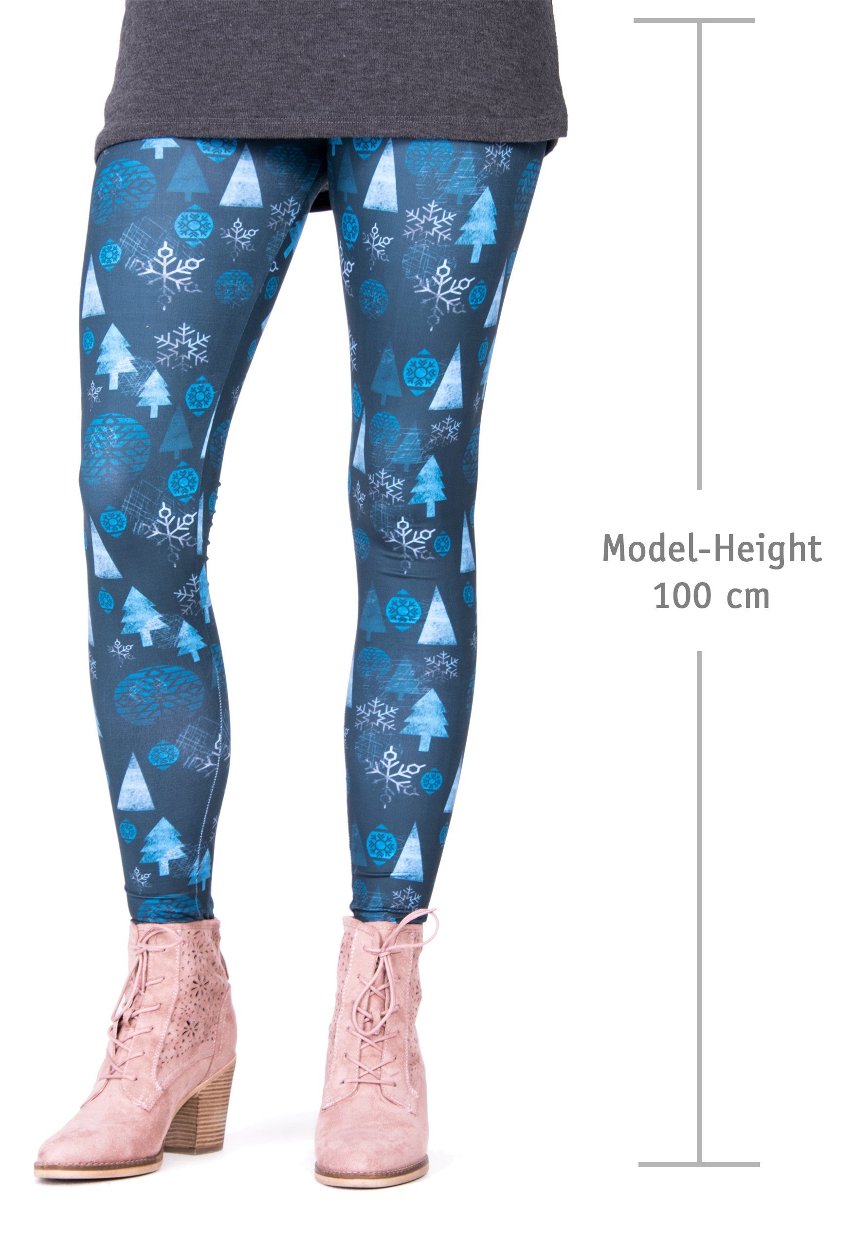 cosey Leggings Christmas-Line Leggings in verschiedenen Motiven (Einheitsgröße XS-L) Winter Symbole (D08)
