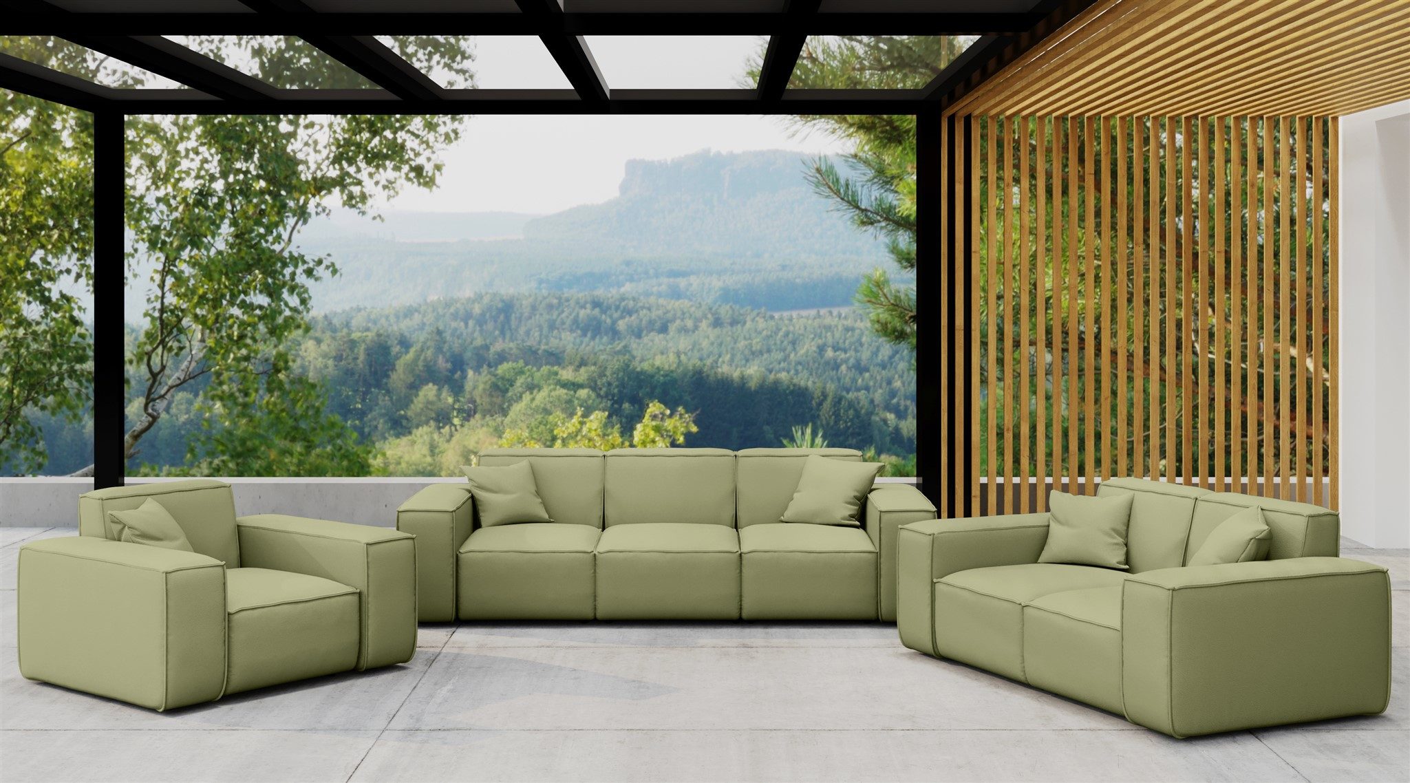 Fun Möbel Gartenliege Chaiselongue Sezlong Polsterliege SUMMER, Pflegeleichter und wetterfester Bezug, 1 St., inkl. Rückenkissen und Rollkissen