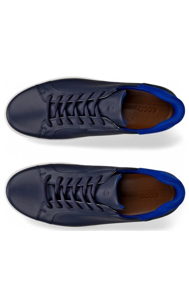 Ecco Soft 7 Easy Slip Lace (Premium-Leder) navyblau Herren Sneaker