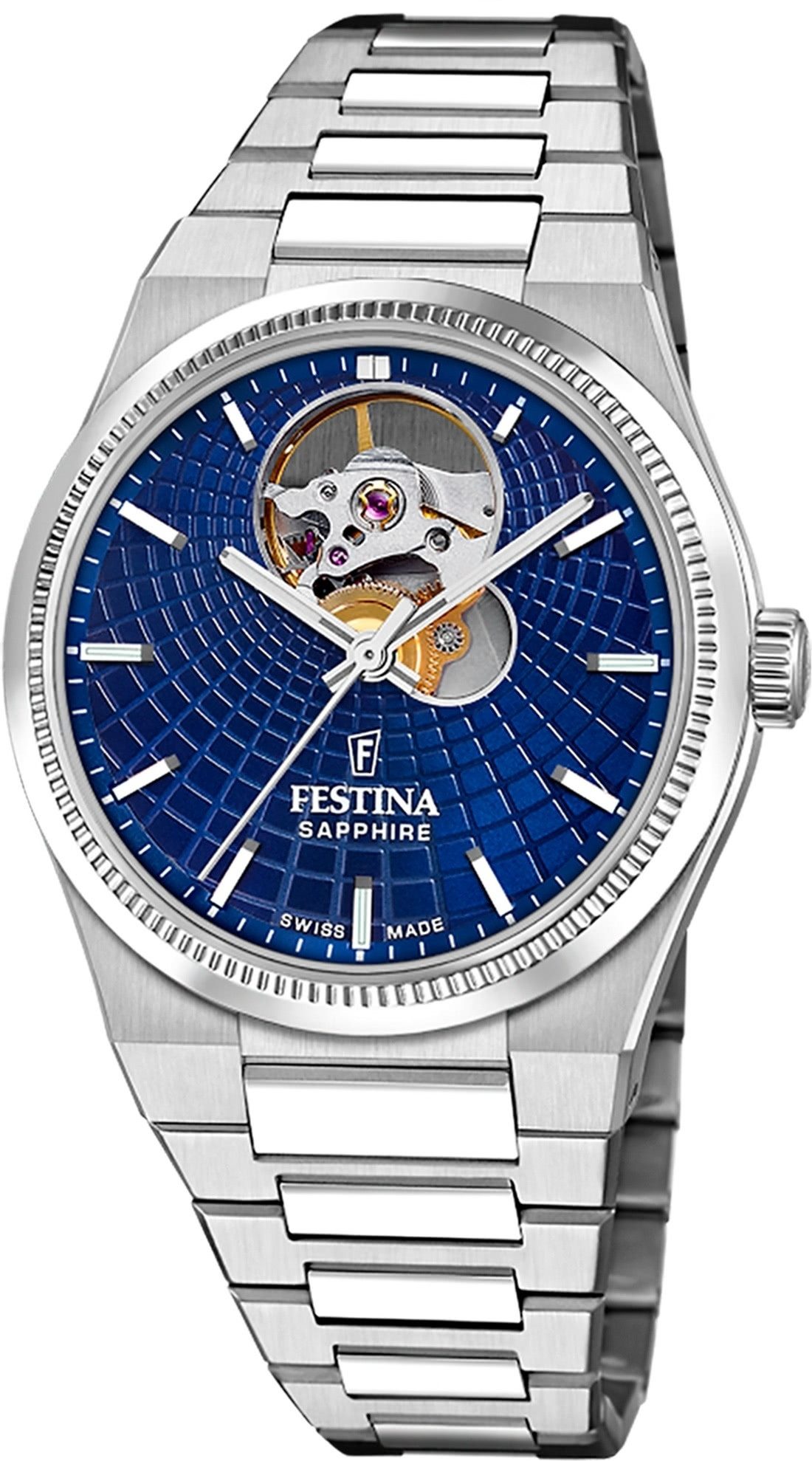Festina Automatikuhr Festina Damenuhr Swiss Made Armbanduhr, (Analoguhr), Damen Armbanduhr rund, Edelstahlarmband silber, Elegant