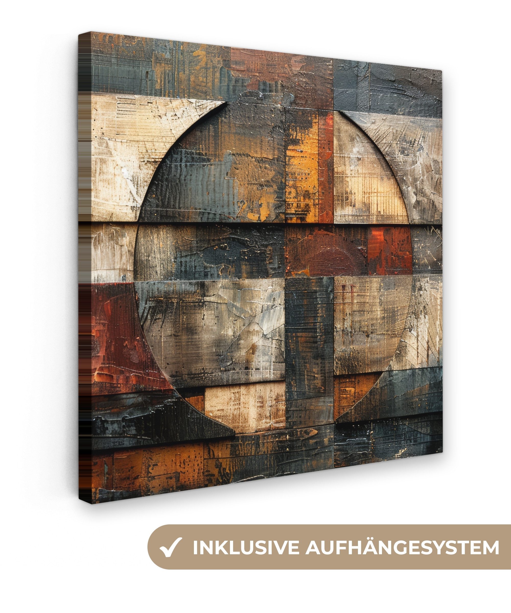 OneMillionCanvasses® Leinwandbild Kunst - Braun - Abstrakt - Holzmotiv, Fot günstig online kaufen
