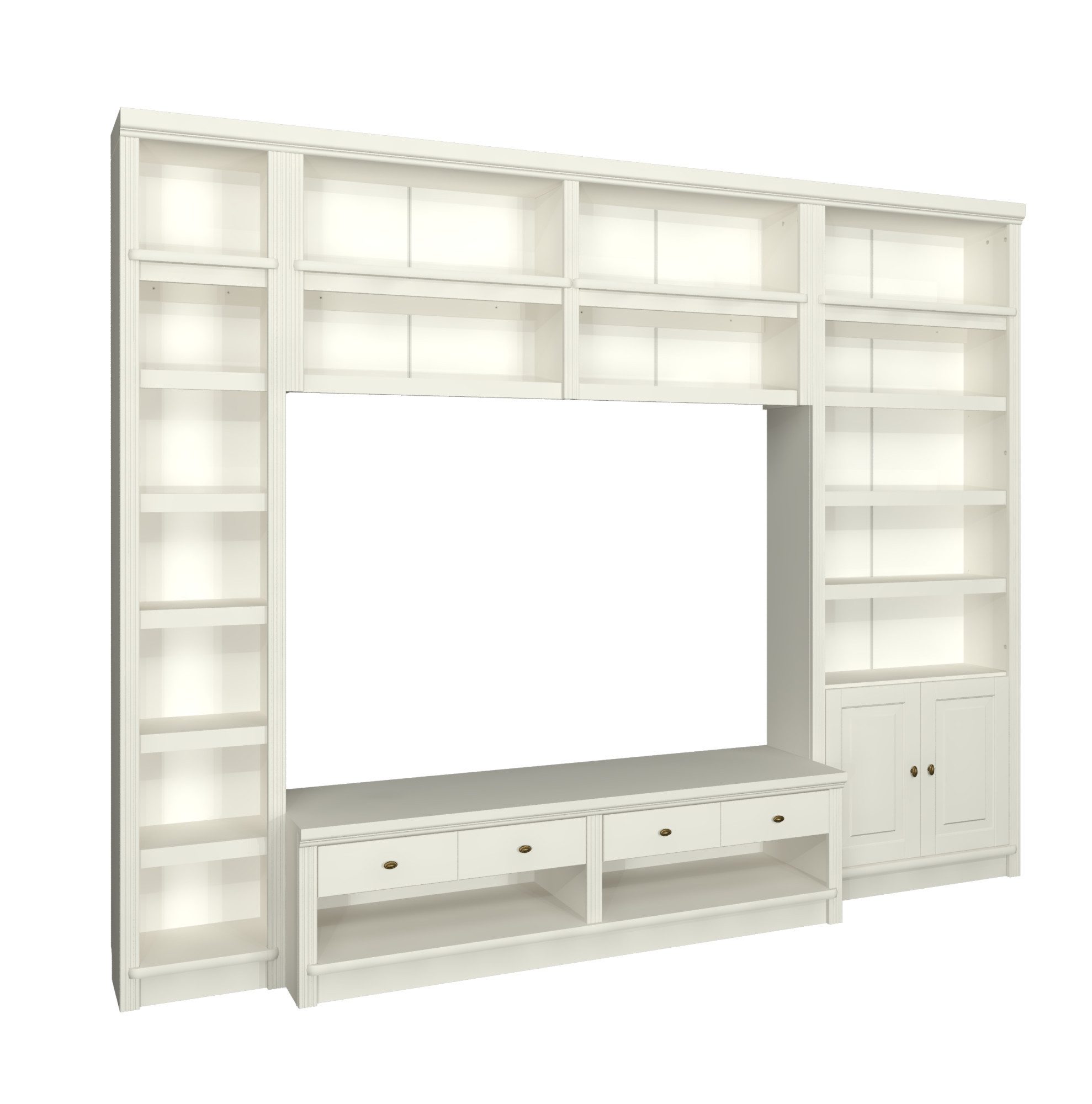 OTTO home Wohnwand Soeren, 1 Standregal, 1 Wandregal, 1 TV-Lowboard, 1 Bücherregal, (Set, 4-St), aus massiver Kiefer, T/B/H 45cm/ 278cm/ 220cm