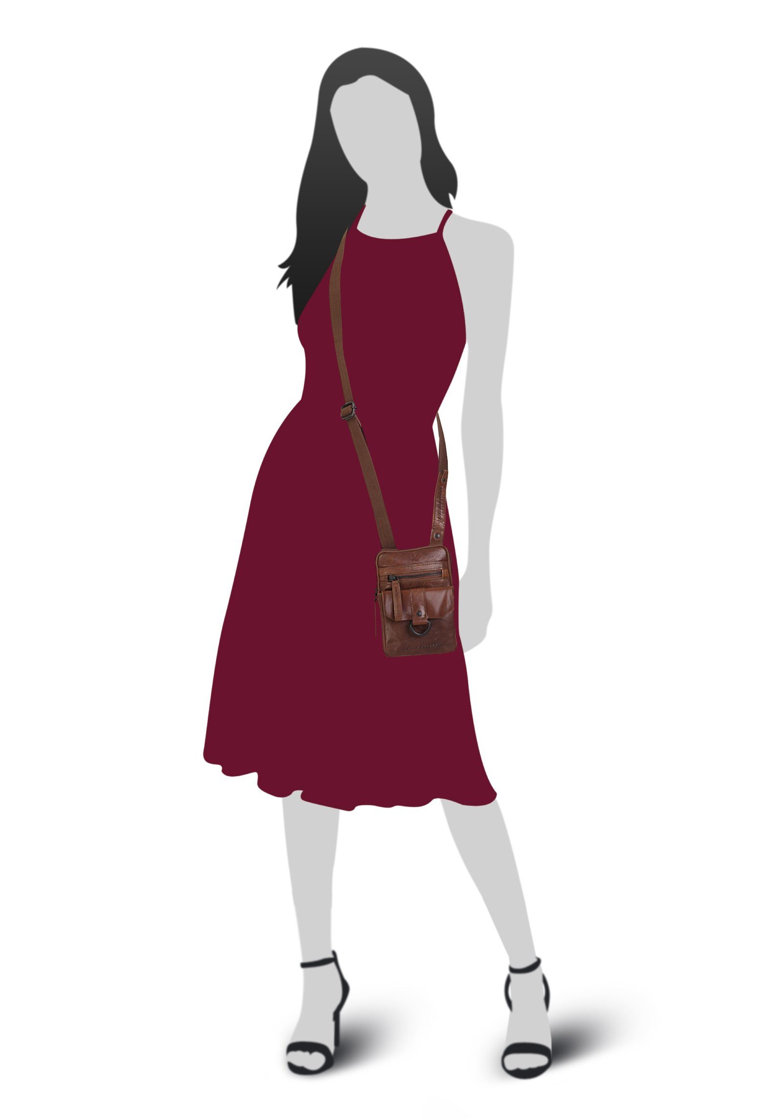 Spikes & Sparrow Umhängetasche, echt Leder