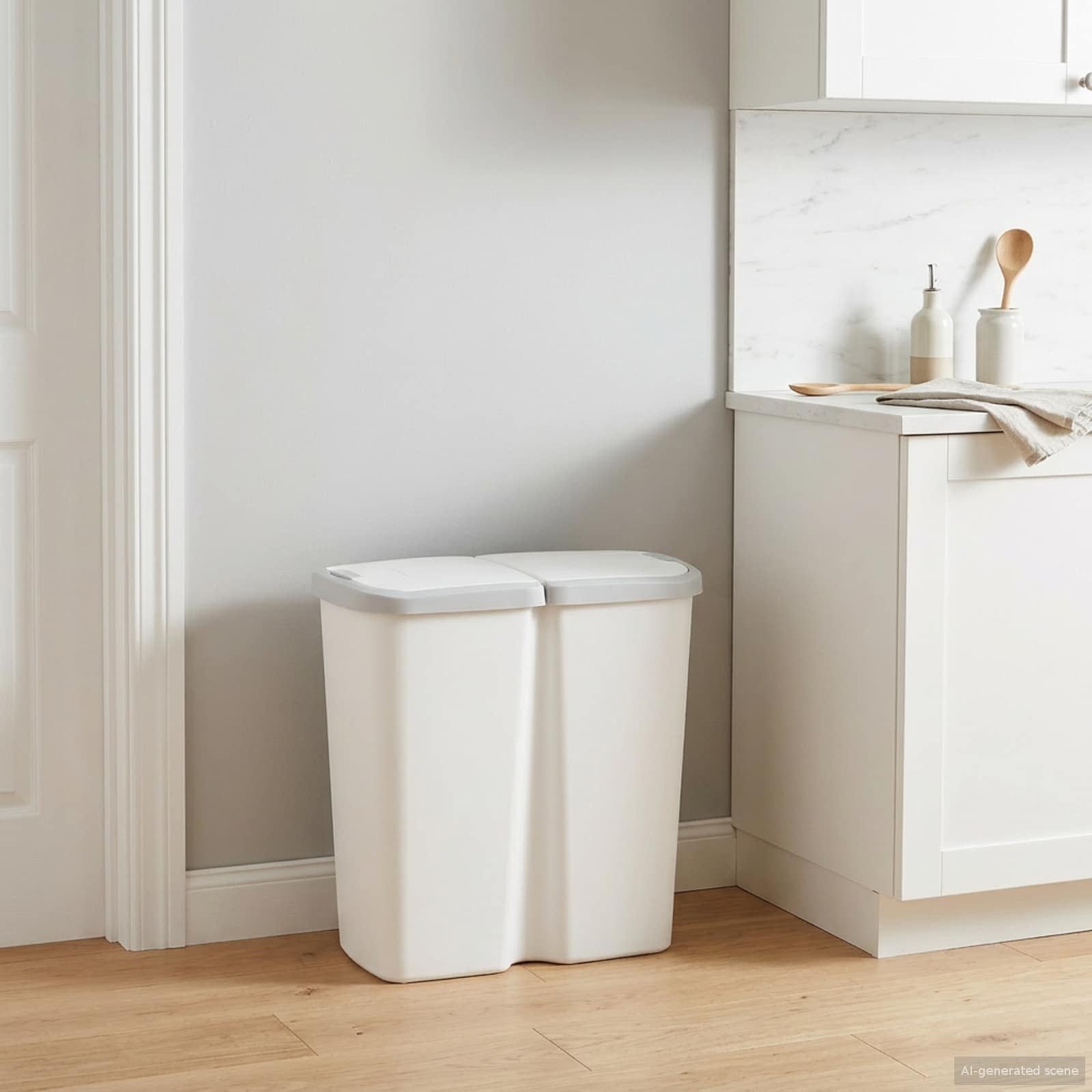 vidaXL Terrassendielen Mülltonne Weiß 48,5 x 28 x 51 cm PP, BxL: je 28x48.5 cm, (1-St)