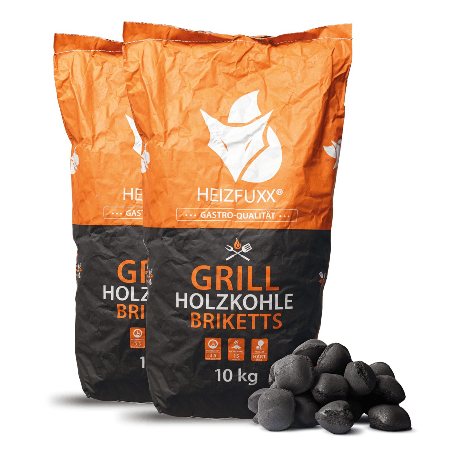 HEIZFUXX Grillbriketts, 20 kg, (Paket, 2-St)