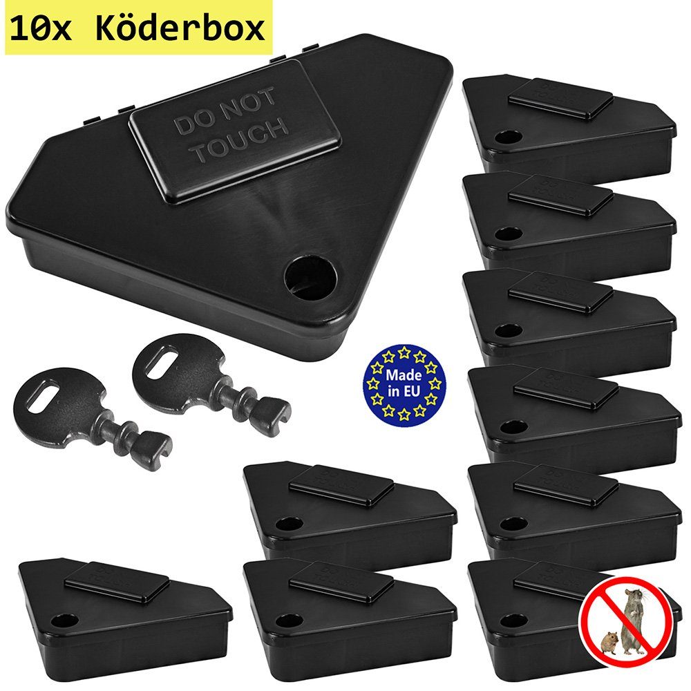 Petigi Lebendfalle 10x Köderbox Mäuseköderbox Köderstation Mäuseköder Falle Mäusefalle