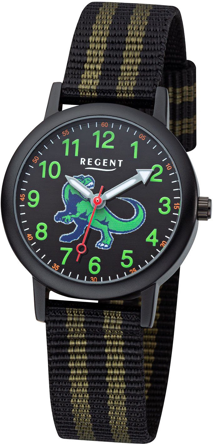 Regent Quarzuhr F1379 - 3247.16.16, Dinosaurieruhr, Kinderuhr mit Dinosauriermotiv, Geburtstag, ideal auch als Geschenk