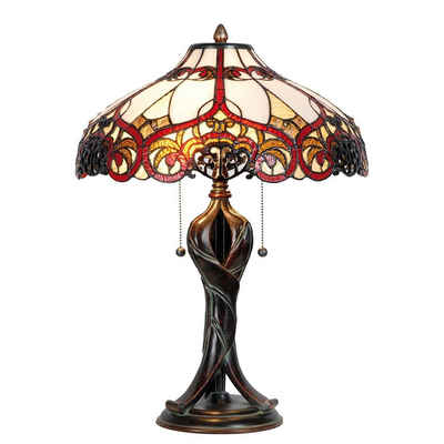 LumiLamp Schreibtischlampe Clayre & Eef -Lumilamp- Tischlampe Lampe Schreibtischlampe Tiffanylampe Tiffany Komplet Multi Ø 41*56 cm
