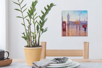 OneMillionCanvasses® Gemälde Malerei - Ölgemälde - London - Telefon, (1 St), Leinwand Bilder für Wohnzimmer Schlafzimmer