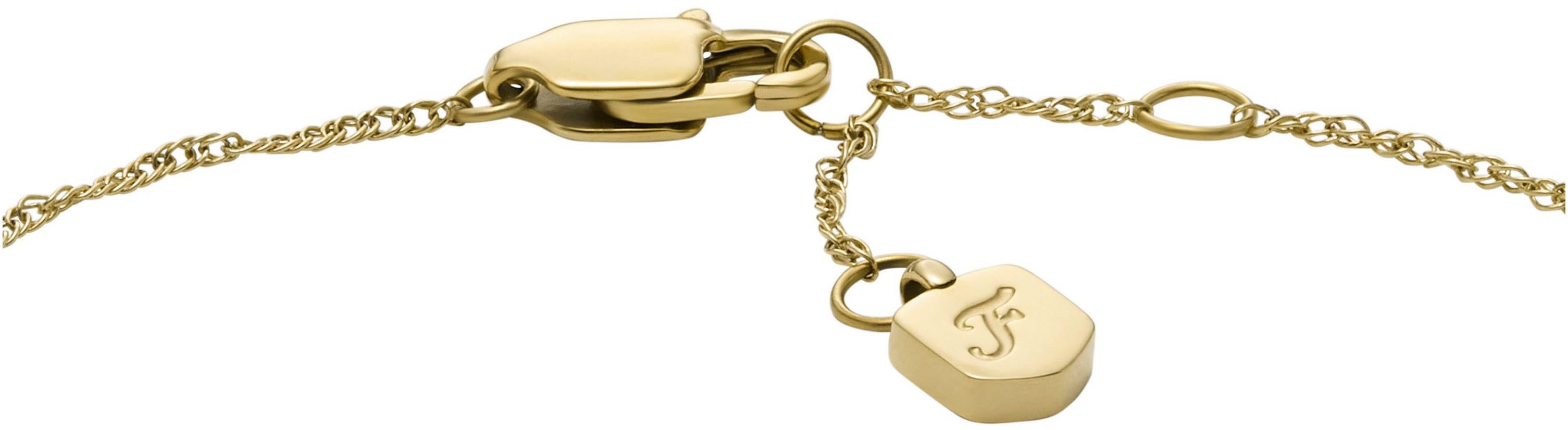 Fossil Armband Schmuck Geschenk Edelstahl RADIANT LOVE HEART, mit Glasstein - mit Perlmutt