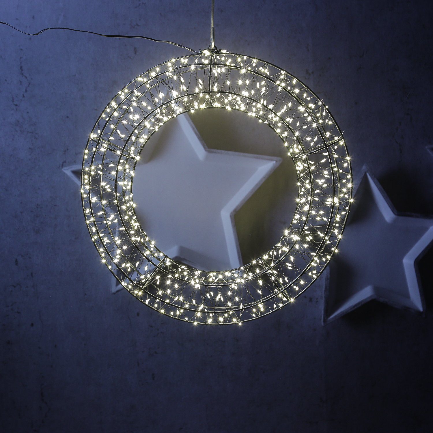 MARELIDA Dekokranz LED Lichtkranz Türkranz Weihnachtskranz 40cm Leuchtkranz günstig online kaufen