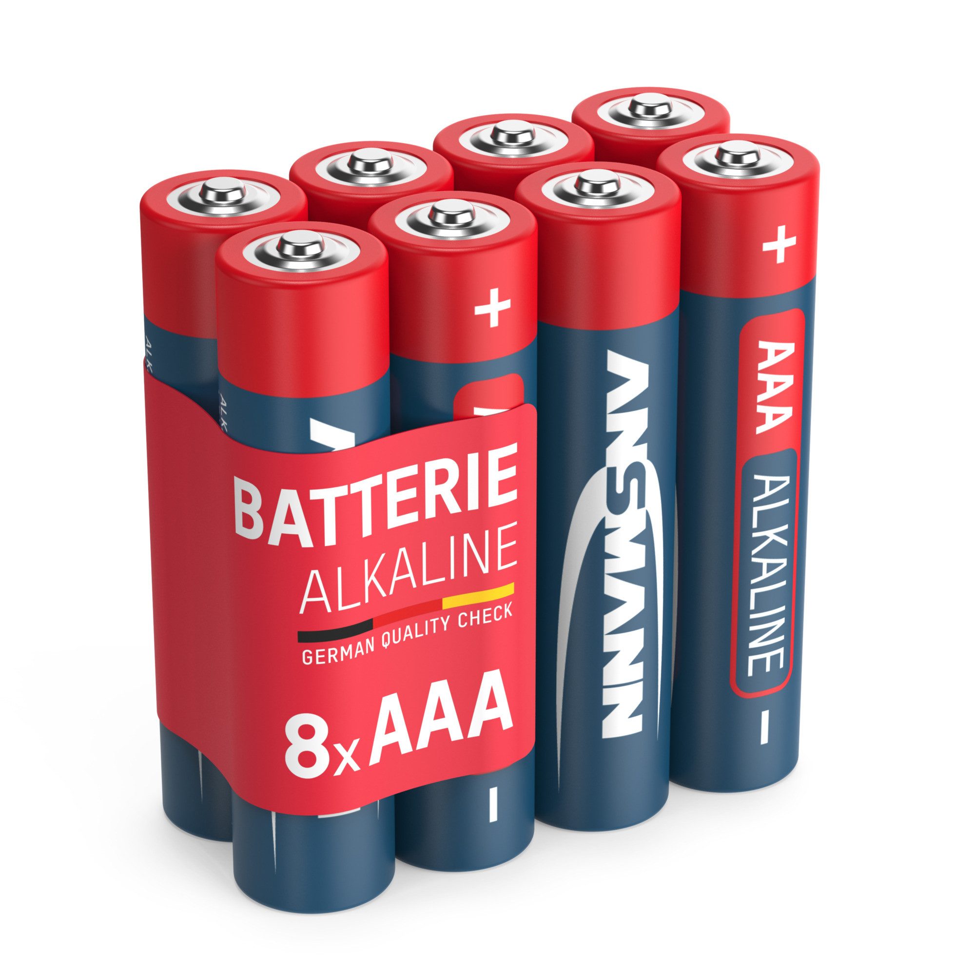 ANSMANN AG 8x Alkaline Batterie AAA Micro 1,5V – LR3 MN2400 (8 Stück) Batterie