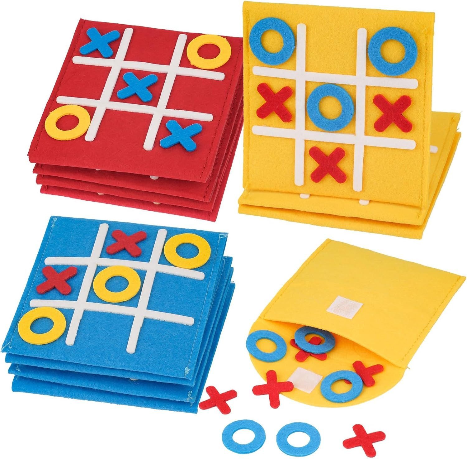 FELIXLEO Spielesammlung 12 Stück Tic Tac Toe Filz Mini Spiel Kindergeburtstag