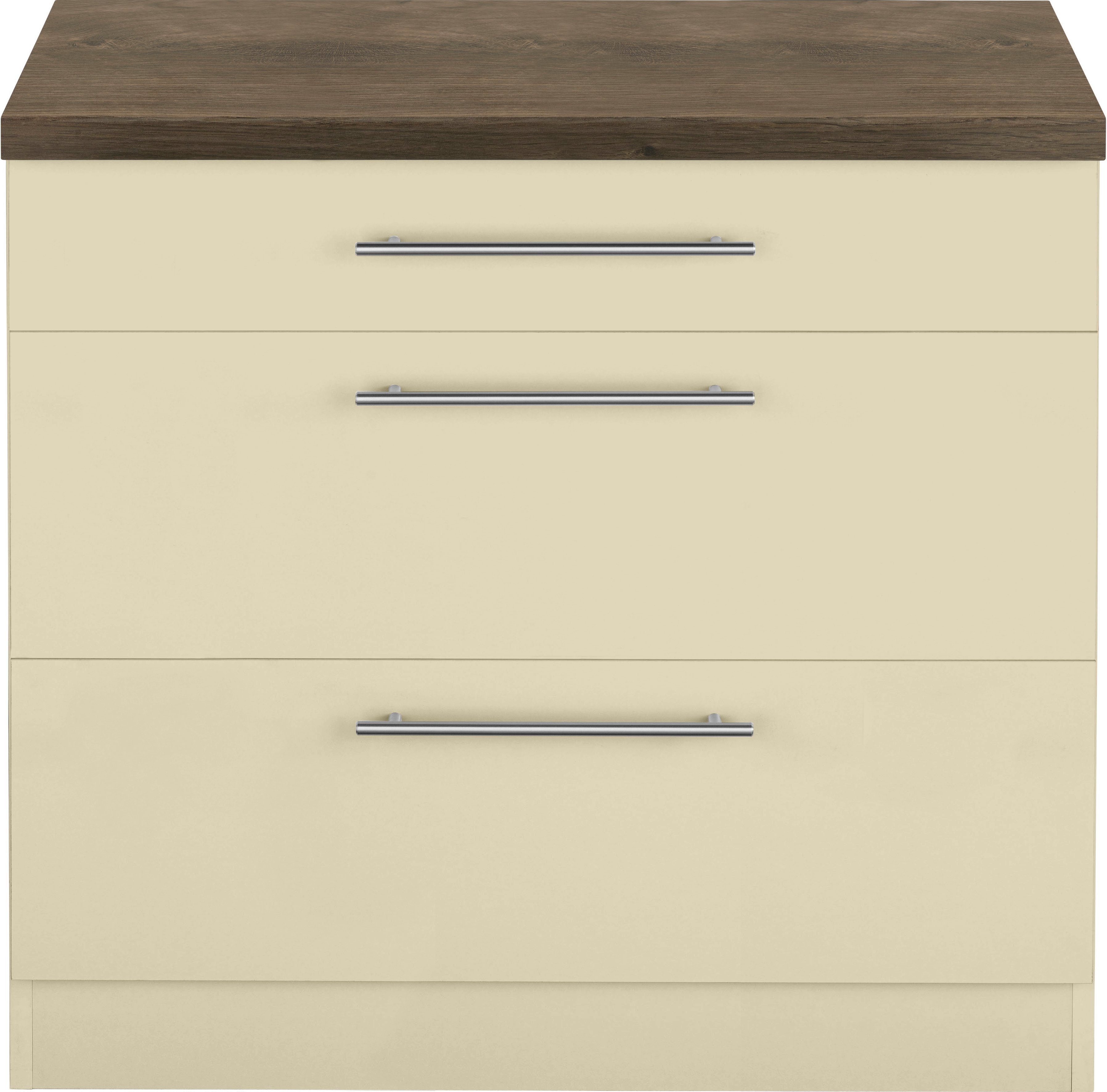 wiho Küchen Unterschrank Unna 90 cm breit, mit 2 großen Auszügen