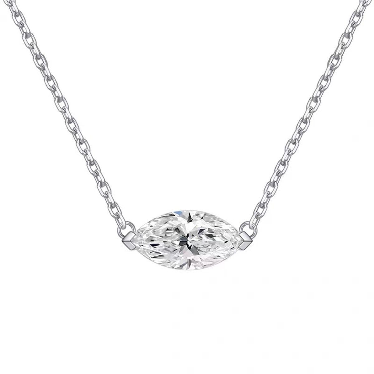 Kette mit Anhänger Diamantkette für Damen,2ct,D,VS1,2EX,Labordiamant, Halskette damen