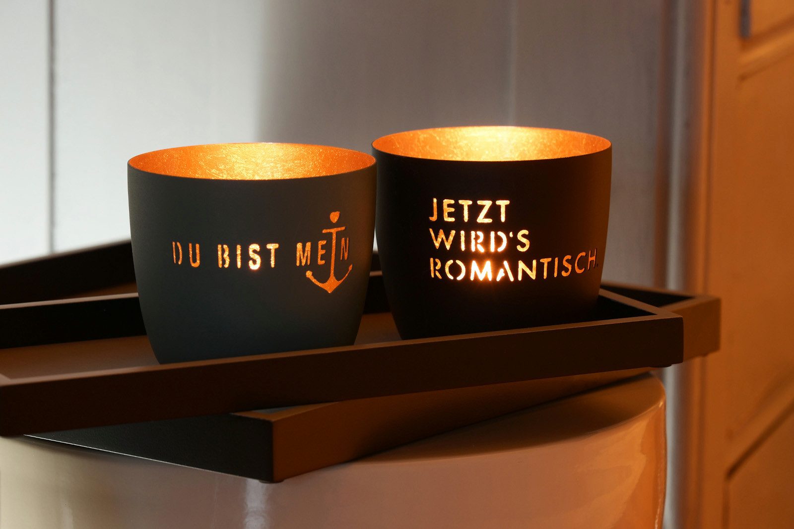 Giftcompany Windlicht Madras Windlicht M Jetzt wird's romantisch schwarz/go günstig online kaufen