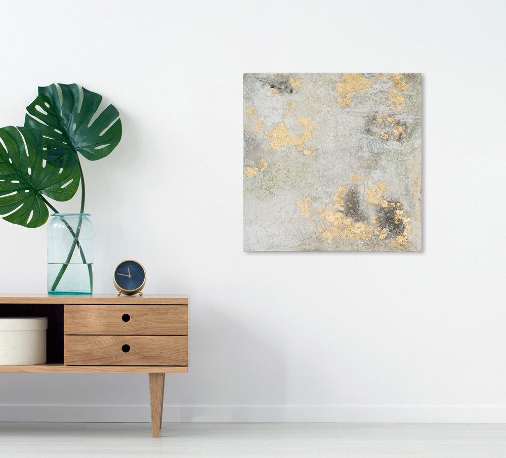 ArtUniverse Gemälde Goldstaub Natur 60 x 60 cm, Abstrakt